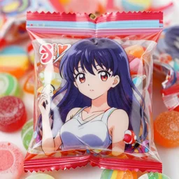 photograph of anime girl flavored candy, 8 k, 8 5 mm f 1. 8