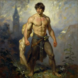 tales of earthsea, attractive muscular male character design, painting by gaston bussiere, craig mullins, j. c. leyendecker, tom of finland
