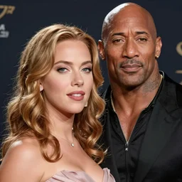 a beautiful portrait of Scarlett Johanson as Dwayne the rock Johnson
