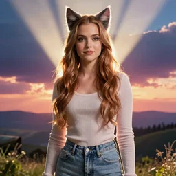 Rachel McAdams as a catgirl, concept art, cinematic, vibrant