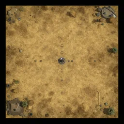 top down overhead bird's eye view!!! | | digital painted barren field virtual tabletop battle map background, dungeondraft, roll 2 0, 2 - minute tabletop, battle map prop, black background, unity asset store, by greg rutkowski, trending on artstation