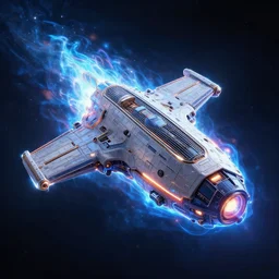 spaceship made of energy, digital art