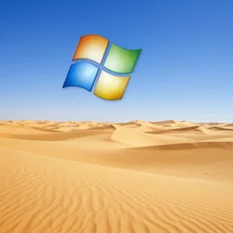 the windows xp wallpaper but it's now a desert