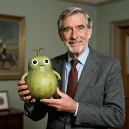 mr. rogers proudly displaying a cursed snargleplax. 1 9 7 0 s photo.