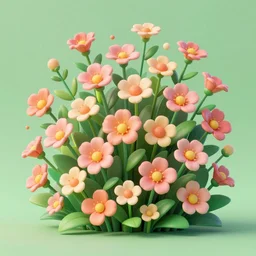 a wall full of flowers, studio light, green backlight leaves, blender octane