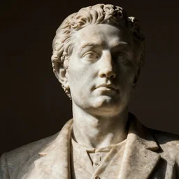 A marble statue of Abe Shinzo photograph Roman close angle