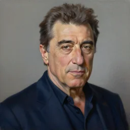a hyper-detailed photograph of Robert DeNiro by Craig Mullins; oil on canvas; trending on artstation