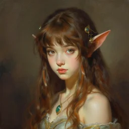 a portrait of a cute fantasy girl by Frank Frazetta and WLOP