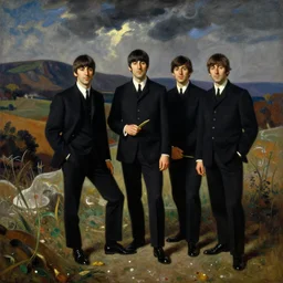 orientalist painting of the beatles by jean - leon gerome and otto pilny and adrien henri tanoux