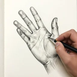 a drawing of a hand drawing itself