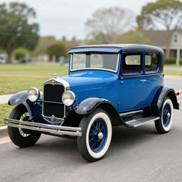 a typical american blue car from the year 1 9 2 5, photography, hyperrealistic