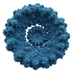 full page, fractal, mossy, bumpy, blue, by david normal