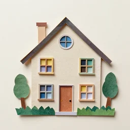 a Paper clippings art of a house