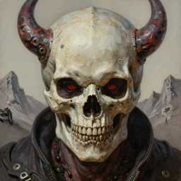 realistic scifi monster in hell, closeup portrait art by donato giancola and greg rutkowski, realistic face, digital art, trending on artstation, skull helmet, symmetry!!! close up portrait of a gay monster in the mountains of hell, oil painting by tomasz jedruszek, cinematic lighting, pen and ink, intricate line, hd, 4 k, million of likes, trending on artstation
