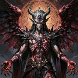 4 k headshot of godlike cthulhu with defined arms and open hands and bloody clothes with giant mandala wings, intricate face, flawless anime cel animation by kentaro miura, psychedelic, highly detailed upper body, professionally post - processed, beautiful, scary, symmetry accurate features, epic, octane rendered, anime masterpiece, accurate