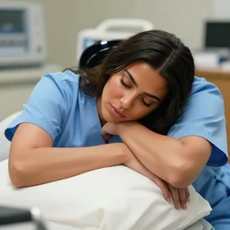 kim kardashian exhausted working as a nurse in canada, photorealistic, dynamic light, ultra detailed