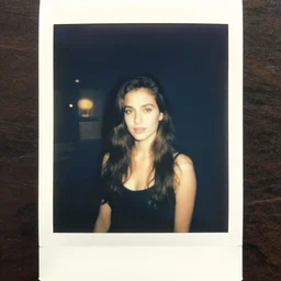 fallout 5 vintage polaroid analogue photo of a beautiful female brunette protagonist, warm azure tones, heavy lensflare, color bleed, film grain, depth of field, jules bastien - lepage, rudolph belarski, johfra bosschart, alexandre cabanel