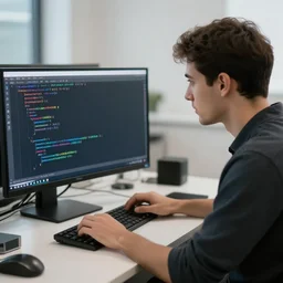 a programmer that tries c + + for the first time, hd, sharp, detailed