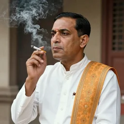 king birendra of Nepal smoking cigarette, historic photo