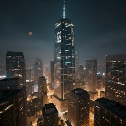 low - angle shot of a giant city, 8 k uhd, ray tracing, unreal engine, octane render, cinematic lighting, dramatic lighting, bokeh