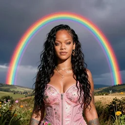 rainbow rihanna. pop art