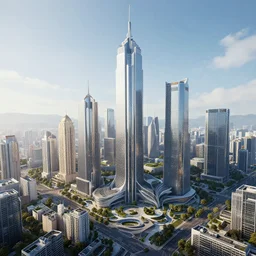 zen futuristic city