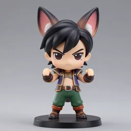 arty kda ahri from league of legends nendoroid full body hyperdetalied, hero action pose, osamu tezuka, macoto takahashi, chibi, q posket, 8 k realistic, 3 d, cryengine, exquisite, two hands, focus, symmetrical face, artstation, frostbite 3 engine