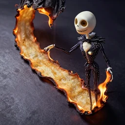 curved perspective burned food by tim burton's the nightmare before christmas