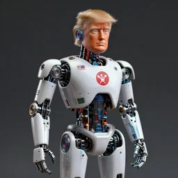 donald trump as a robot, 8 k, dslr, intricate, detailed,