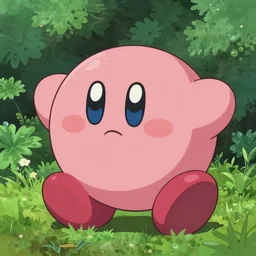 studio ghibli style of kirby
