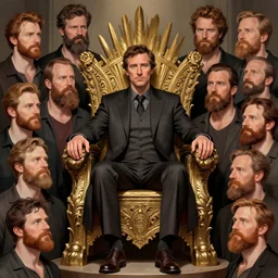 jordan peterson sits on his throne as the king of the incels surrounded by adoring neckbeards concept art by darek zabrocki, illustration, highly detailed