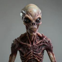 a photorealistic portrait, alien zombie, professionally retouched, soft lighting, hyper realistic, wide angle, sharp focus, 8 k high definition, 6 4 megapixel, insanely detailed, horror, by raf grasseti