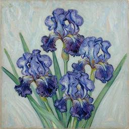 painting. irises by van gogh. 4 k