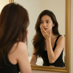 she recognizes her reflection in the mirror, she knows it is good
