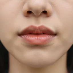 closeup headshot photo of the person with the mouth, detailed face details