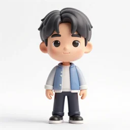 full body 3d render of Park Jimin as a bobble head, studio lighting, white background, blender, trending on artstation, 8k, highly detailed , intricate details