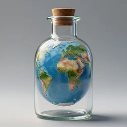 photo of a world inside of a bottle