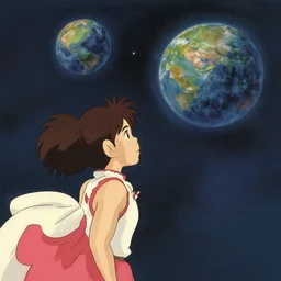 A painting of space by Studio Ghibli