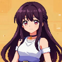 a detailed anime girl in a pixelart style