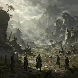 dark souls inspired landscapes, darek zabrocki, marcin rubinkowski, lorenzo lanfranconi, oleg zherebin, karlkka, trending on artstation, 8 k