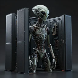 supercomputer built by aliens, masterpiece, cyberpunk, fine details, studio lighting, subtle shadows, art by katsuya terada, photorealism, hyper realism, octane render, hyper detailed, canon eos r 3, f / 1. 4, iso 2 0 0, 1 / 1 6 0 s, medium shot, 8 k, raw, unedited, in - frame,