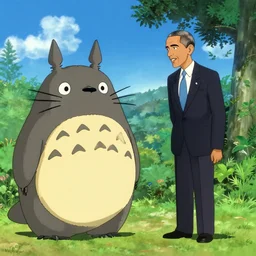 barack obama and totoro from my neighbor totoro meet for the first time