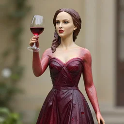 natalie portman statue made of red wine