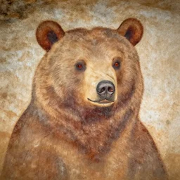 portrait of anthropomorphic bear, chauvet cave art