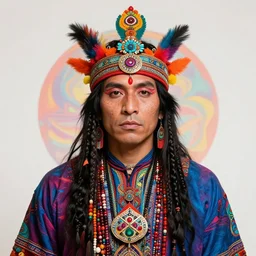 a portrait of a psychedelic shaman 8 k /