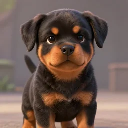 cute rottweiler puppy, pixar, 8 k, octane render, still from pixar movie