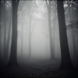 beautiful misty wood, morning, mystic, melancholy, pinhole analogue photo quality, lomography, blur, unfocus, cinematic, foil effect, holographic effect, monochrome