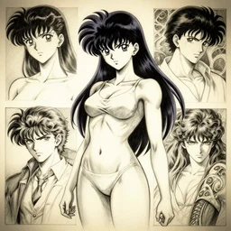 original baki anime female character design. pencil and ink by artgerm, cushart krenz, greg rutkowski and alphonse mucha. dramatic lighting