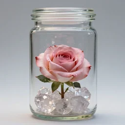 crystal Rose inside a jar