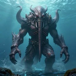 cthulhu humanoid giant, digital art, ocean, trending on artstation, rendered by octane, 4 k wallpaper, look at all that detail, amazing!